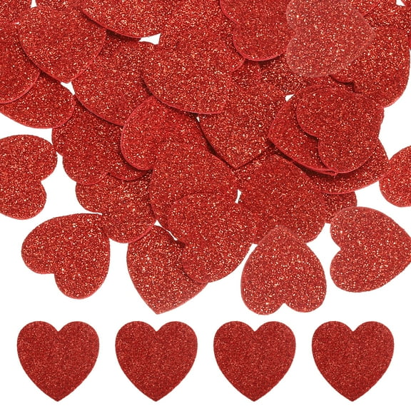 1"x1" Heart Foam Stickers, 120Pcs EVA Self Adhesive Glitters Foam Shape Sticker Craft Supplies for Scrapbook Card DIY Making Home Decor, Red