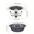 thumbnail image 6 of 3pcs Restaurant Kitchen Sink Press Type Sewer, Anti-odor Bouncing Core, Vegetable Wash Basin Universal Sewer Accessories, Leakage Plug Seal, 6 of 7
