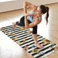 thumbnail image 6 of Black White Stripe Orange Leaf Sunflower Pattern Hot Yoga Mat Towel Non Slip for Hot Yoga - Quick-Drying Yoga Mat Cover with 4 Corner Pockets with Travel Bag - Hot Yoga Towel Non Slip 70"x26", 6 of 6