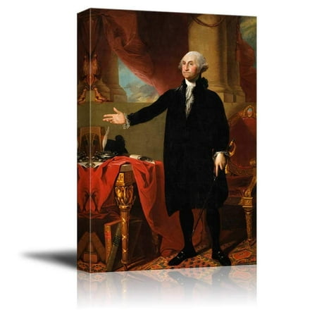 People Portrait - Portrait of George Washington - Inspirational Famous People Series | Giclee Print Canvas Wall Art. Ready to Hang - 32