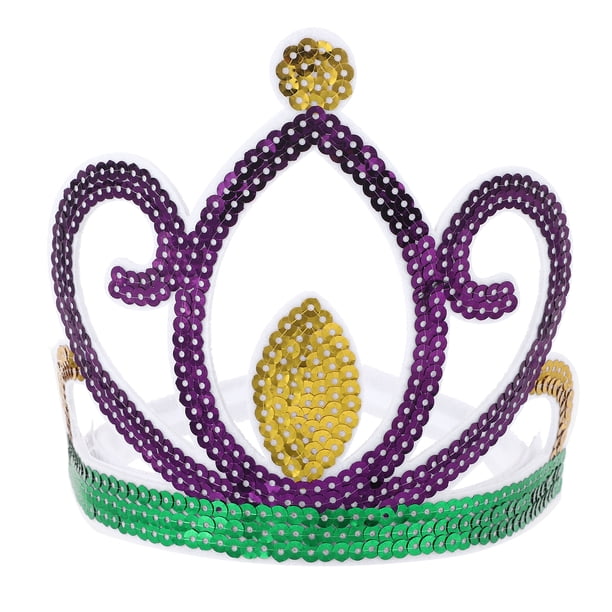 KAKOWELY Corona de lentejuelas, decoración para fiesta de graduación, corona de cumpleaños, accesorio para el cabello para vestir en vacaciones