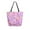 Small Colors Shapes, variant on Open Top Canvas Tote Bag with Zipper Reusable Shopping Bag 13.5x15" Roomy Carryall Purple and Black Tie-dye Texture