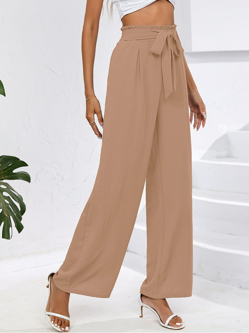 Chiclily Women Wide Leg Pants with Pockets High Waist Loose
