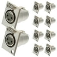 ITSELFER 10pcs 3Pin Female Panel Mount Metal Chassis Microphone Jack Audio Connector