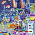 thumbnail image 3 of Grim, Tara Funk 12x12 Black Modern Framed Museum Art Print Titled - Funlands I, 3 of 5