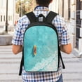 thumbnail image 6 of Goofa Tranquil Ocean Canoe Journey Pattern 17in Student Backpack - School, Travel, Work Bookbag -Laptop Backpack,Water Resistant College School Computer Bag, 6 of 6