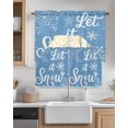 thumbnail image 2 of Blue Christmas Kitchen Curtains Swag Valance and Tier Curtains Set 36 Inch Length, Xmas Snowflake Winter Modern Art Rod Pocket Drape Panels Pair Swag Curtains for Bathroom/Cafe/Window, 2 of 6