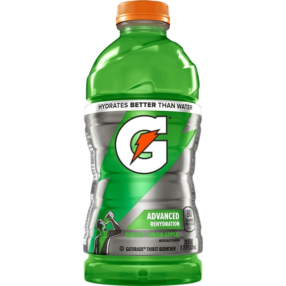 Gatorade Thirst Quencher Fierce Green Apple Bottled Sports Drink, 28 fl oz, 1 Count Bottle
