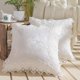 thumbnail image 1 of hrow Fundas de cojín Funda de cojín vintage Funda de almohada de encaje para sofá Granja Decoración para el hogar Cuadrado 18 x 18 pulgadas Juego de 2 Blanco JAMW Sencillez, 1 of 5
