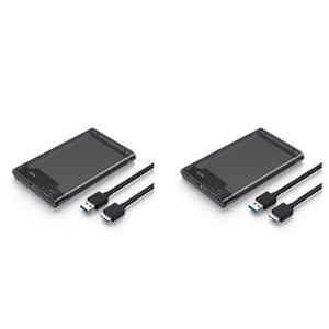 2X Transparent Gray HDD Case for Hard Box 2.5 Inch HDD Enclosure SATA to USB 3.0 Type-C 3.1 External Hard Drive Case