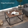 thumbnail image 4 of Modern Square Coffee Table - Walnut Wood Top & Metal Frame - Living Room, 4 of 7