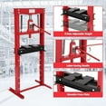 thumbnail image 4 of 6 Ton/12 Ton/ 20 Ton  Hydraulic Press with Press Plates, H-Frame Garage Floor Press, Benchtop Hydraulic Shop Press for Car Repair and Garage, Adjustable Working Table Height,Red, 4 of 7