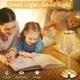 thumbnail image 5 of Walchoice Cordless Table Lamp, 3 Colors Dimmable LED Crystal Desk Lamp, 2500mAh Rechargeable Touch Lamp , Portable Night Light for Bedroom Living Room Restaurant Kitchen, Gold, 5 of 7
