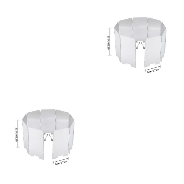 Soidarity Wind Sturdy Outdoor Plates Alloy Aluminum 9 Screen Cover Accessory Barbecue Guard Cooker Windproof Protection 2Conjunto