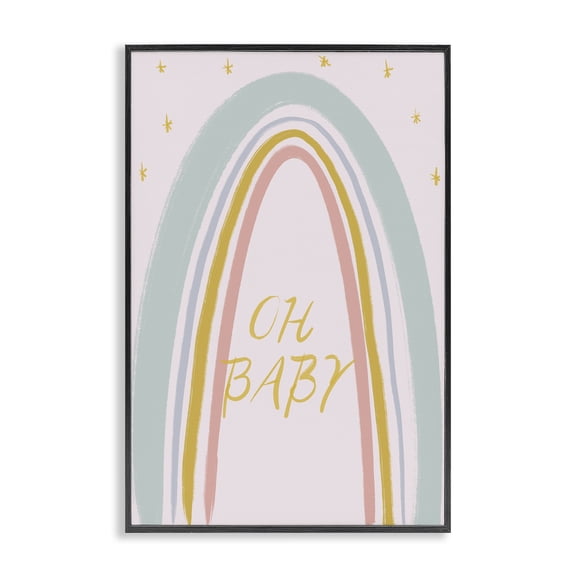 Stupell Industries Oh Baby Rainbow Black Framed Giclee Art, design by Lucille Price