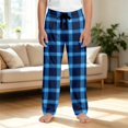thumbnail image 2 of JFTTX Toddler Girls Plaid Pants Wide Leg Pants for Girls Elastic Waist Drawstring Fall Baggy Trousers with Pockets, 2 of 4