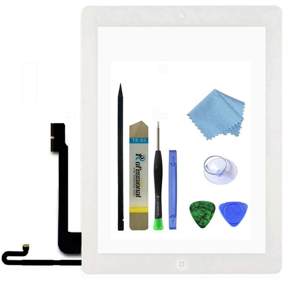 Zentop Touch Screen Digitizer Replacement Assembly for White iPad 4 Model A1458, A1459, A1460 with Home Button, Camera