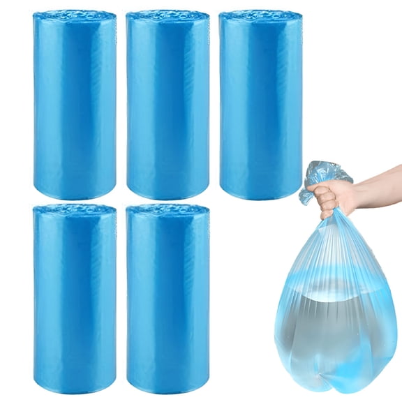 CCOCC 5 Rolls/100 Counts Strong Trash Bags Garbage Bags,Bathroom Trash Can Bin Liners,Plastic Bags for Home Office Kitchen