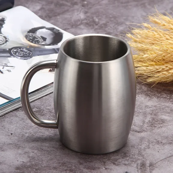 Stainless Steel Coffee Cup Beer Mug for Office Tea Milk Water Thermal Cups with Anti-scald Handle Travel Drinkware Tools