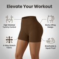 thumbnail image 6 of Ribbed Seamless High Waist Workout Biker Shorts, Tummy Control Gym Shorts, 6 of 6