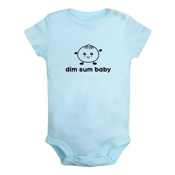 Dim Sum Baby Dimsum Bao Dumpling Funny Rompers For Babies, Newborn Baby Unisex Bodysuits, Infant Jumpsuits, Toddler 0-12 Months Kids One-Piece Oufits (Blue, 6-12 Months)