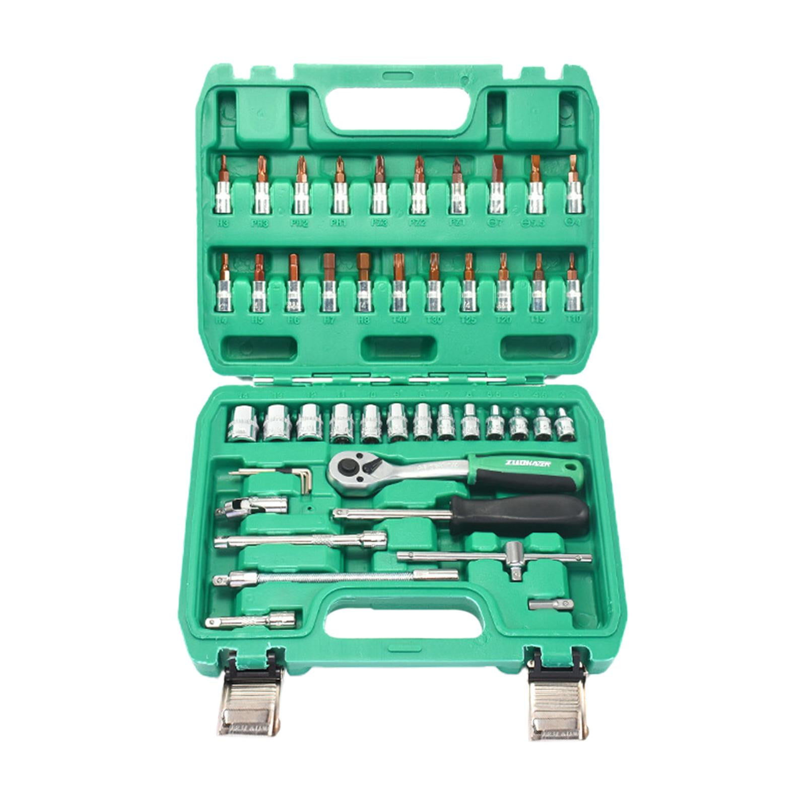 S SERENABLE Mechanic Tool Set Auto Repairing Combination Tools Storage Case Professional 46pcs
