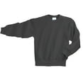 thumbnail image 4 of Port & Co Teen Unisex Regular Plain Long Sleeves Sweatshirt Charcoal Large, 4 of 5