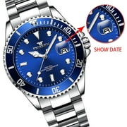 Jahy2Tech Waterproof Men Watch Classic Stainless Steel Quartz Business Luminous Wristwatch