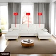 thumbnail image 2 of PonLiving Flannel U-shaped 3-Piece Living Room Sofa set Beige, 2 of 7