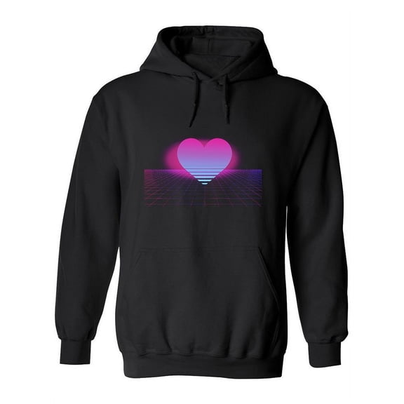 Vaporwave Heart Hoodie Women -Image by Shutterstock, Female Small