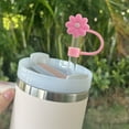 thumbnail image 4 of 7 PCS Silicone Straw Covers Cap Compatible with Stanley 30&40 Oz Cup, 10mm Cute Flower Straw Toppers for Tumblers, Dust-Proof Drinking Straw Caps for Reusable Straws Tips Lids, 4 of 6