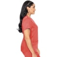 thumbnail image 2 of Med Couture V-Neck Scrub Top for Women with 4 Pockets, Rib-Knit Side Panel, and Shirttail Hem MC7459, Coral, 5X-Large, 2 of 4