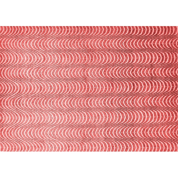 Ahgly Company Indoor Rectangle Abstract Red Contemporary Area Rugs, 6' x 9'