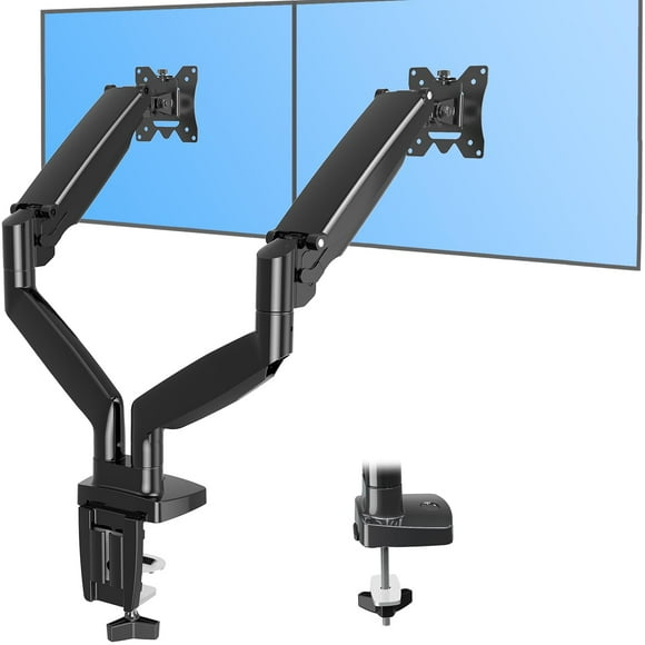 MOUNTUP Dual Monitor Mount for 2 Max 35 inch Ultrawide Screens, Hold 6.6-30.9lbs, Full Motion Gas Spring Monitor Desk Arm, Heavy Duty Dual Monitor Stand for De