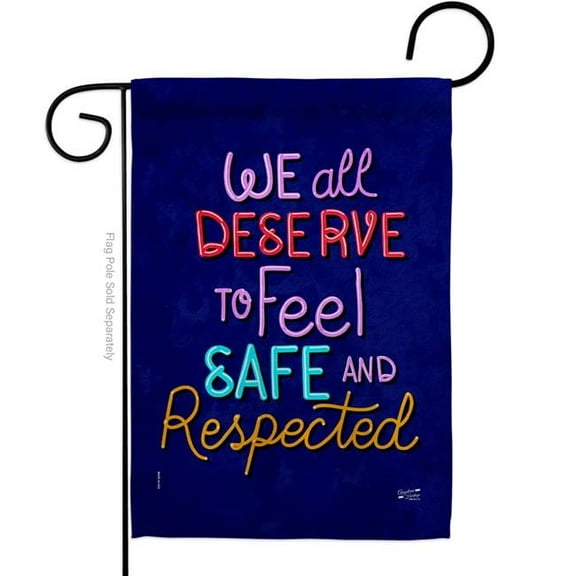 Angeleno Heritage G135532-BO Deserve Respected Support Feminism 13 x 18.5 in. Double-Sided Decorative Vertical Garden Flags for House Decoration Banner Yard Gift