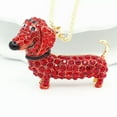 thumbnail image 6 of QQTDFG Cute Enamel Crystal Black,Red, Blue White Dachshund Dog Pendant Sweater Necklace-Blue, 6 of 8