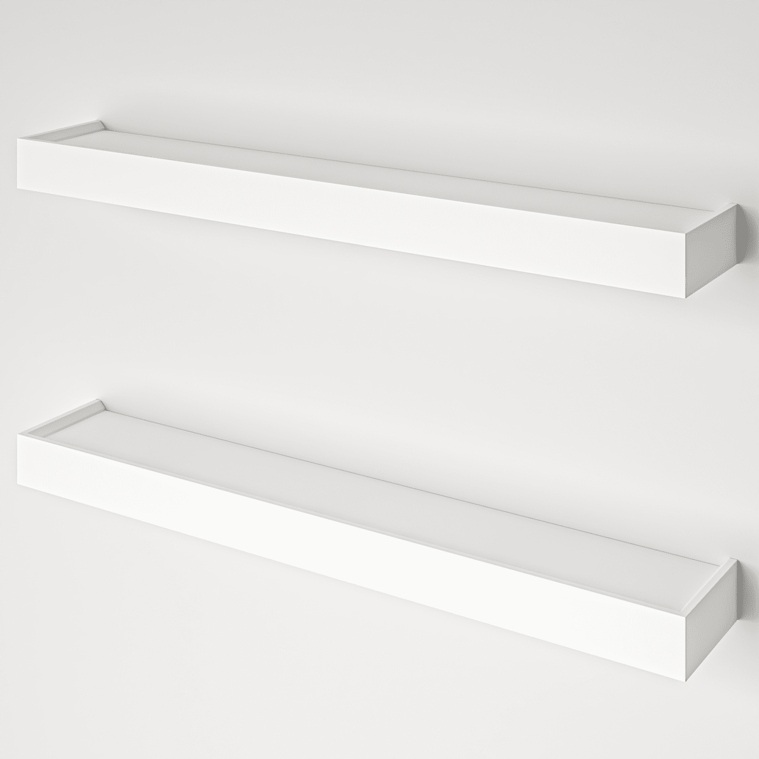 Ballucci Modern 24" Floating Shelves, Set of 2 Wood Wall Mount Shelves, White