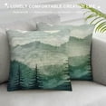 thumbnail image 3 of Qinduosi Nature Landscape Throw Pillow Cover and Green Plant Pillow Case Inch Decorative Linen Square Cushion for Home Couch Bed White, 3 of 5