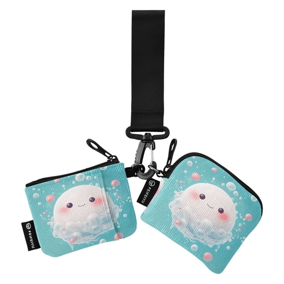 Portable Coin Purse Two 4.13x4.13 Iinches 4.13x3.5 Inches Wrist Coin Purse Keys Coin Purse Portable Women's Purse Super Cute Gnocchi