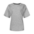 thumbnail image 5 of Ichuanyi Womens Shirts, Adult Fashion Woman Round Neck Short Sleeve Tops T-Shirt Prints Loose Blouse, 5 of 6