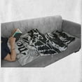 thumbnail image 6 of Motorcycle Soft Flannel Fleece Throw Blanket, Never Stop Exploring Words with Biker on the Road to the Mountains, Cozy Plush for Indoor and Outdoor Use, 60" x 80", Pale Grey and Black, by Ambesonne, 6 of 6