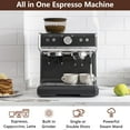 thumbnail image 2 of Espresso Coffee Machine with Grinder, 20 Bar Semi-Automatic Espresso Maker with Milk Frother Steamer Wand for Cappuccino, Latte, Macchiato, 2.8 L Water Tank, PID Temperature Control, 2 of 9