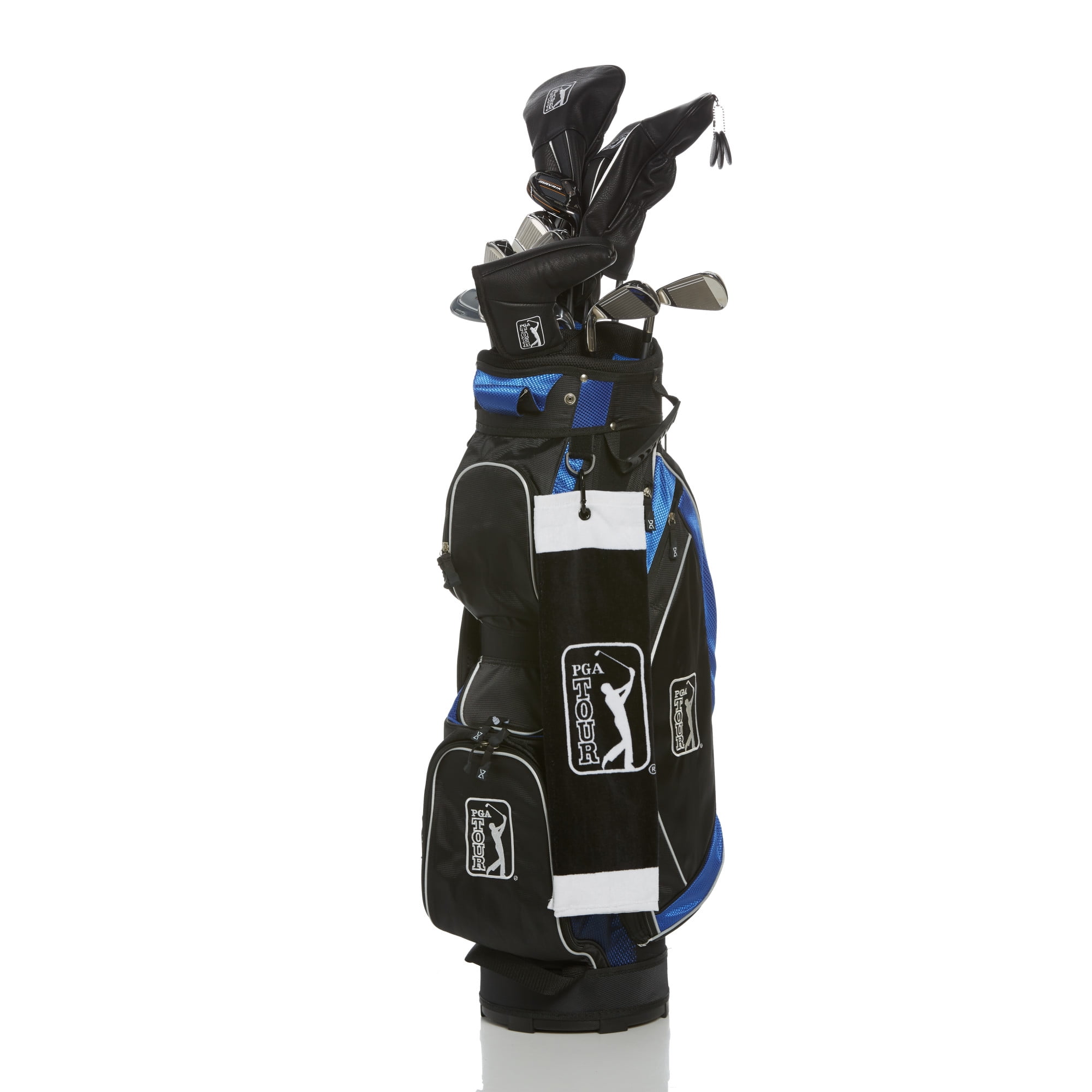 PGA TOUR Classic Cotton Tri-Fold Golf Towel - Black w/ Carabiner Clip, Highly Absorbent