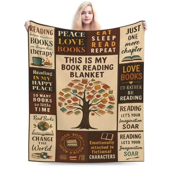 Book Lovers Gifts Blanket, Bookish Gifts for Women, Bookworm, Readers, Librarian, Readers Book Lovers Blankets , Reading Decor Blanket for Book Club, Birthday, Graduation 80x60