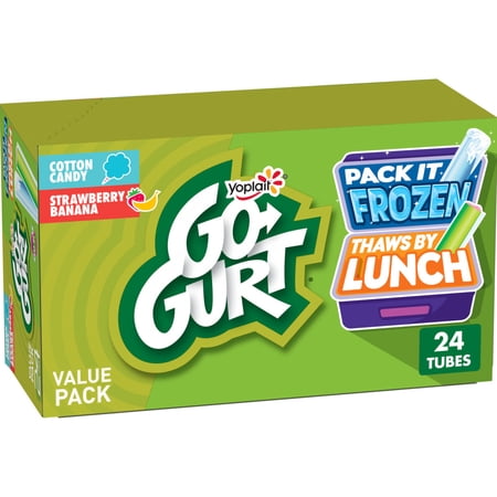 Go-GURT Kids Fat Free Yogurt Variety Pack, Gluten Free, 2 oz Yogurt Tubes (24 Count)