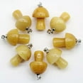 thumbnail image 6 of K-KED 20pcs Mix Natural Stone Hand Carved Mushroom Pendants Delicate Jewelry Making Necklace-cherry quartz, 6 of 9