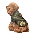 thumbnail image 5 of Fotbe Palatial Gold Pattern Horse Print Small Dog Sweater Hoodies Pet Grey Hooded Soft Fleece Sweatshirts with Pocket Fall Winter Puppy Cat Sweaters Warm Clothes-Large, 5 of 7