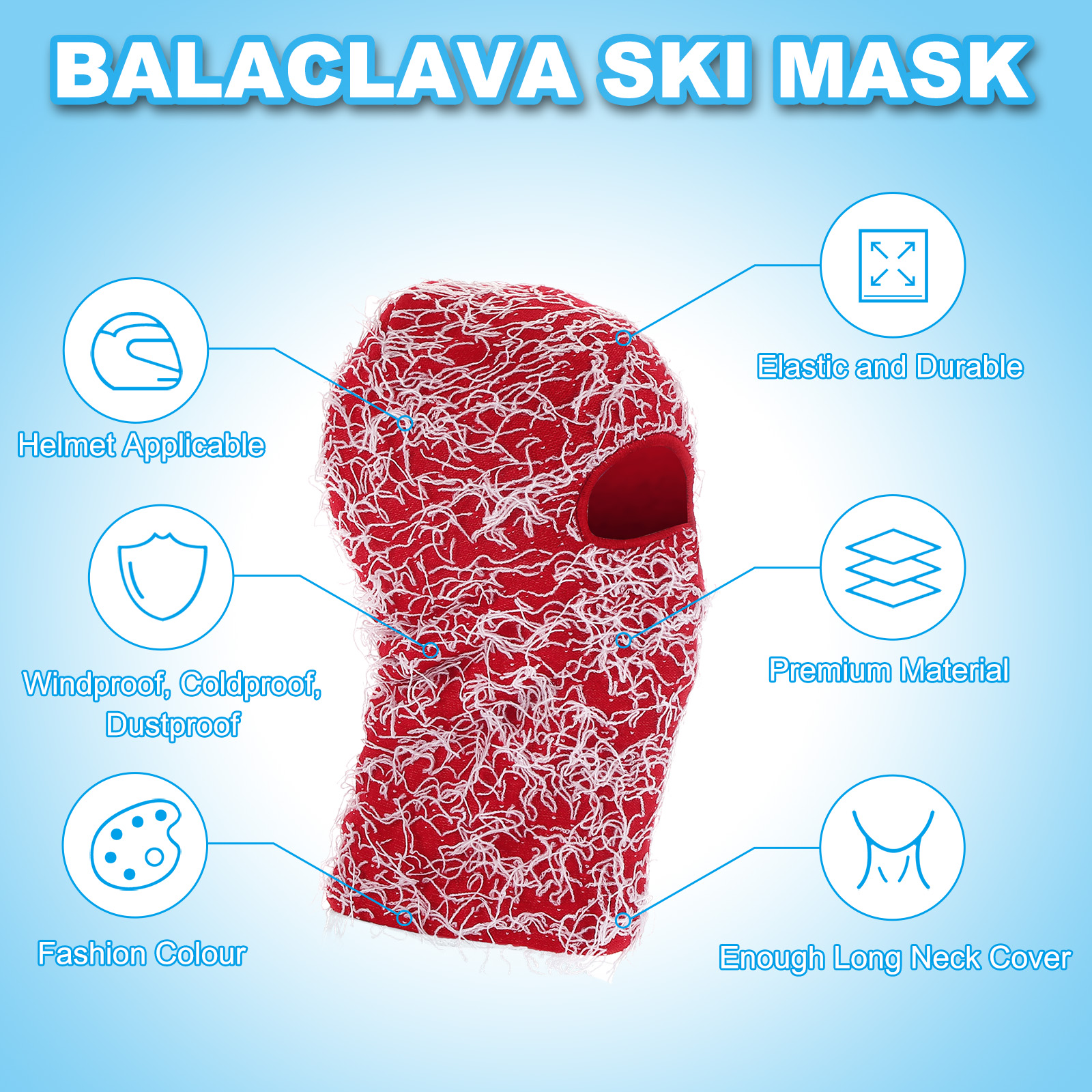 Uxcell Distressed Balaclava Ski Mask Camo Knitted Full Face