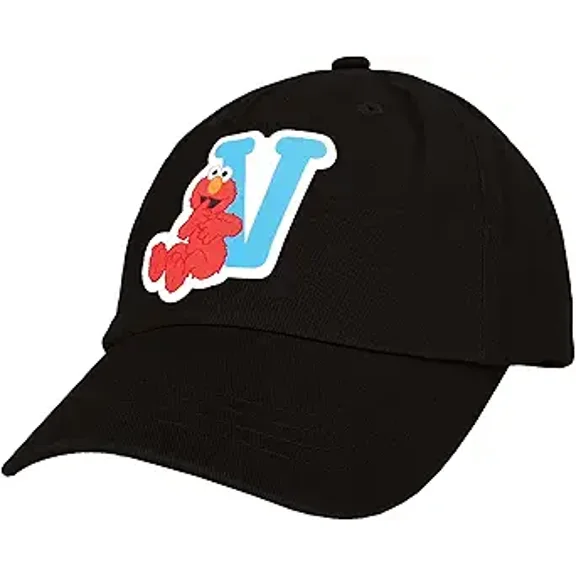 Sesame Street Elmo & Abby Kids Toddler Cap with Initial, Toddler Boys Hat, Youth Girl Baseball Cap, Cute Toddler Baseball Cap