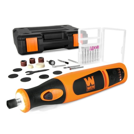 WEN Variable Speed Lithium-Ion Cordless Rotary Tool Kit with 24-Piece Accessory Set, Charger, and Carrying